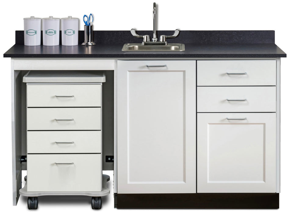 60"W Base Cabinet w/ Mobile Cart-Mate. Door in Center [Fashion Finish]