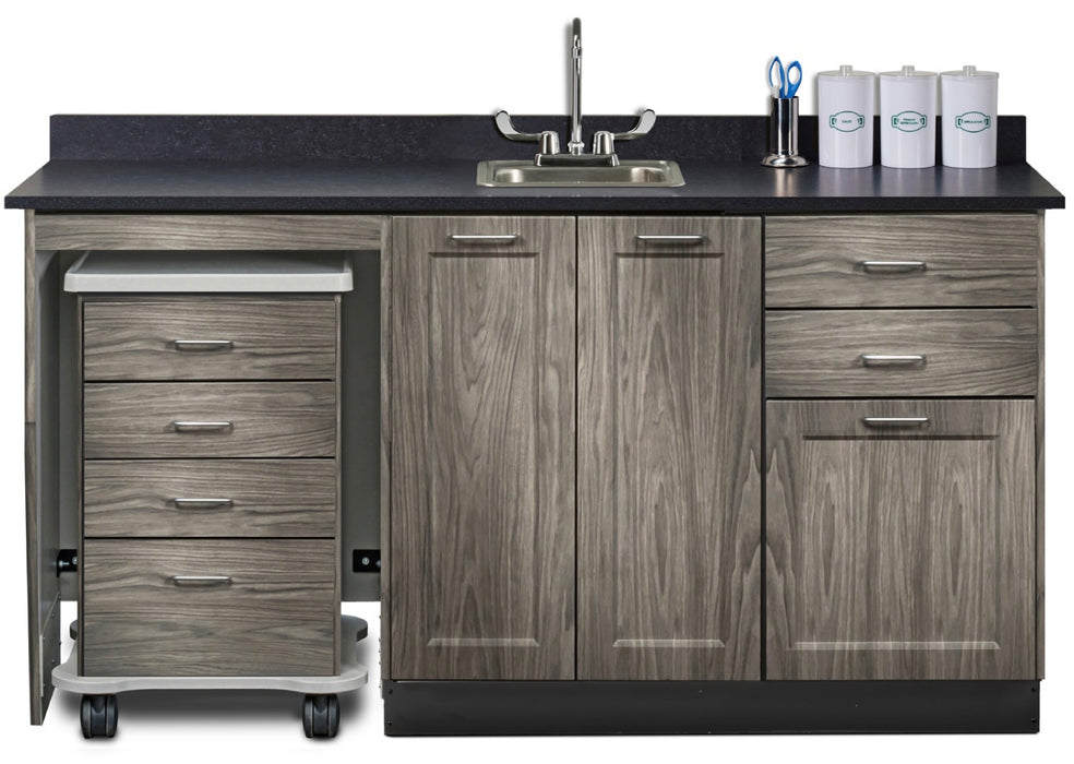 66"W Base Cabinet w/ Mobile Cart-Mate. Doors in Center [Fashion Finish]