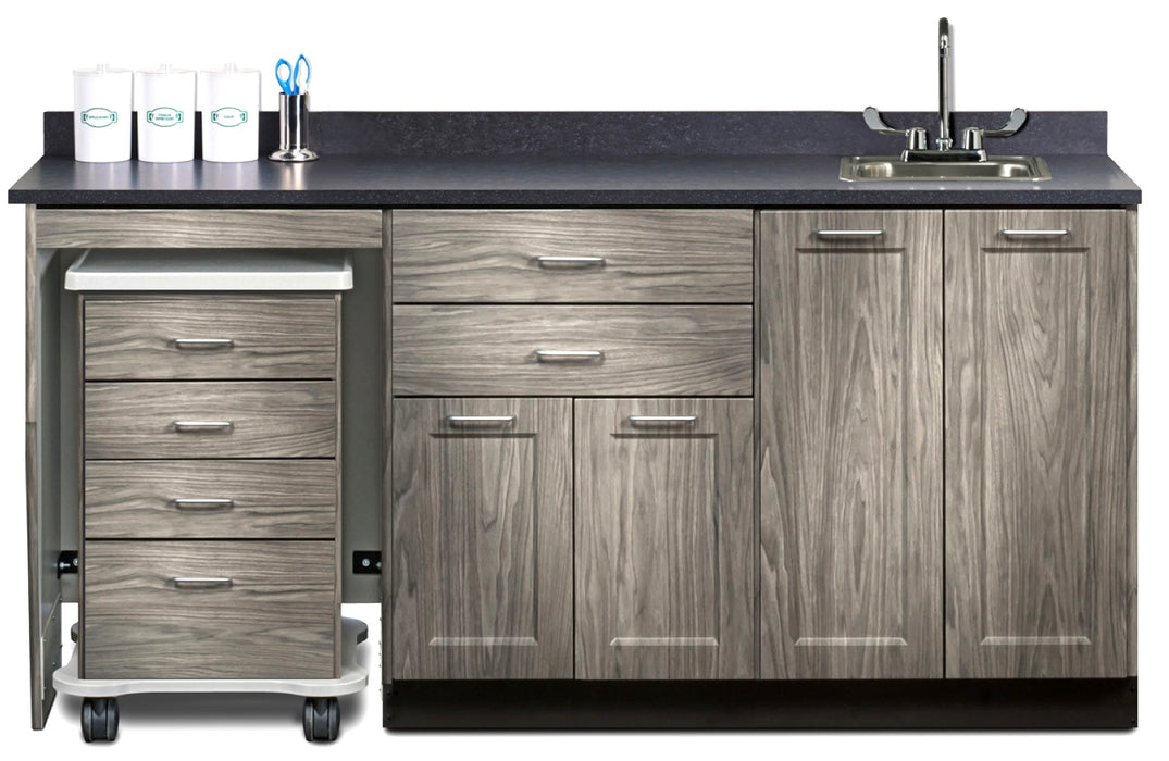 72"W Base Cabinet w/ Mobile Cart-Mate. Double Doors in Center [Fashion Finish]