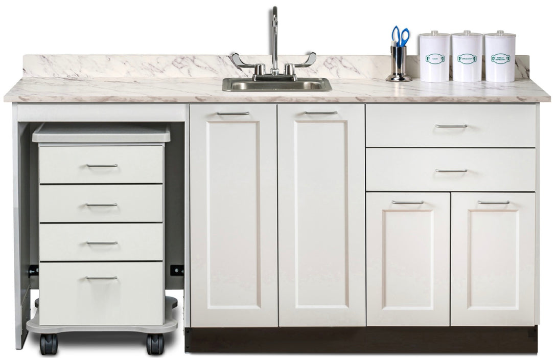 72"W Base Cabinet w/ Mobile Cart-Mate. Double Doors in Center [Fashion Finish]