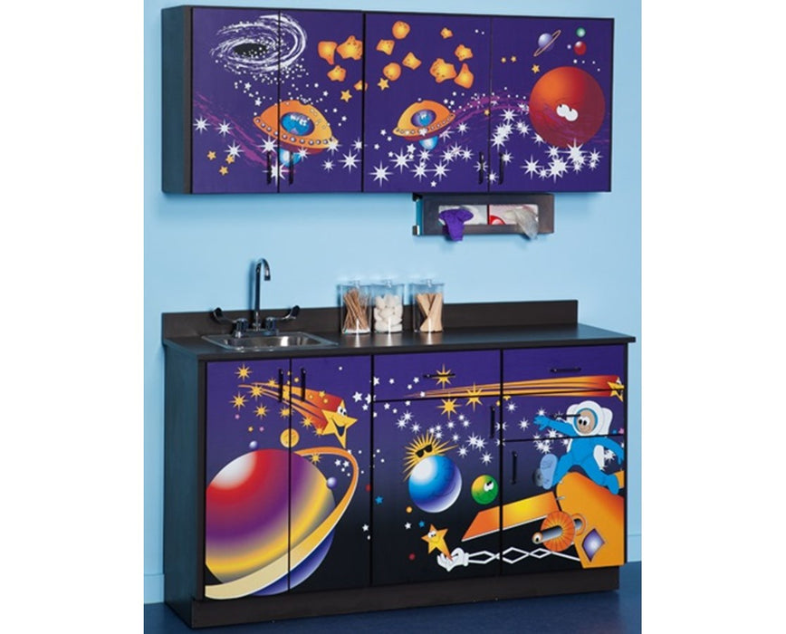 61"W Pediatric Base & Wall Cabinet Package. Fun, Space Place