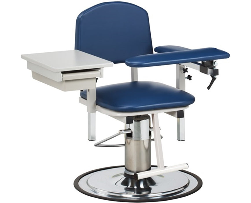 H Series Hydraulic Rotating Padded Blood Drawing Chair with Padded Flip Arm and Drawer