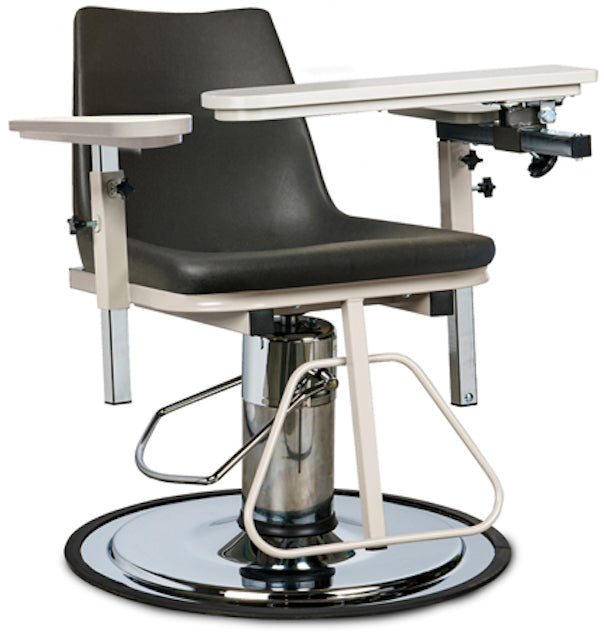 H Hydraulic E-Z-Clean Rotating Blood Drawing Chair with ClintonClean Arms