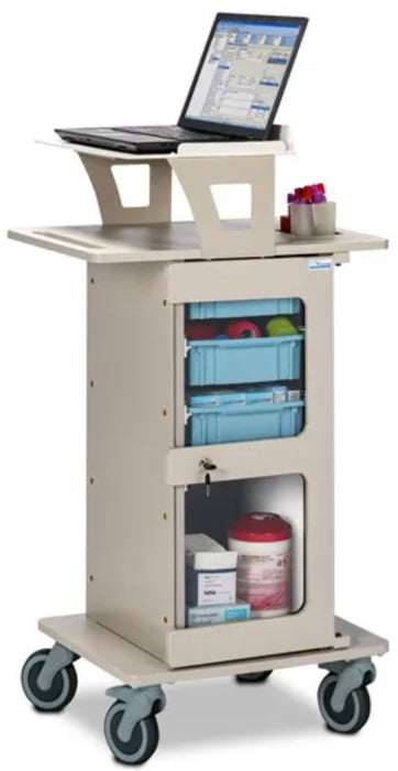 ProVisions Procedure Cart w/ 3 Drawer Bins & Laptop Shelf. Point Of Care