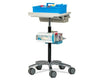 Store & Go Phlebotomy Cart. Rimmed Top, Plastic Drawer, 3 Bins