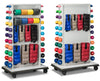 Merit Cuff, Dumbbell & Bands Mobile Weight Rack w/ 10 Dumbbells (1 to 10 lbs. 1/ea) for Physical Therapy