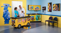Pediatric Complete Exam Room. Zoo Bus Table & Cabinet