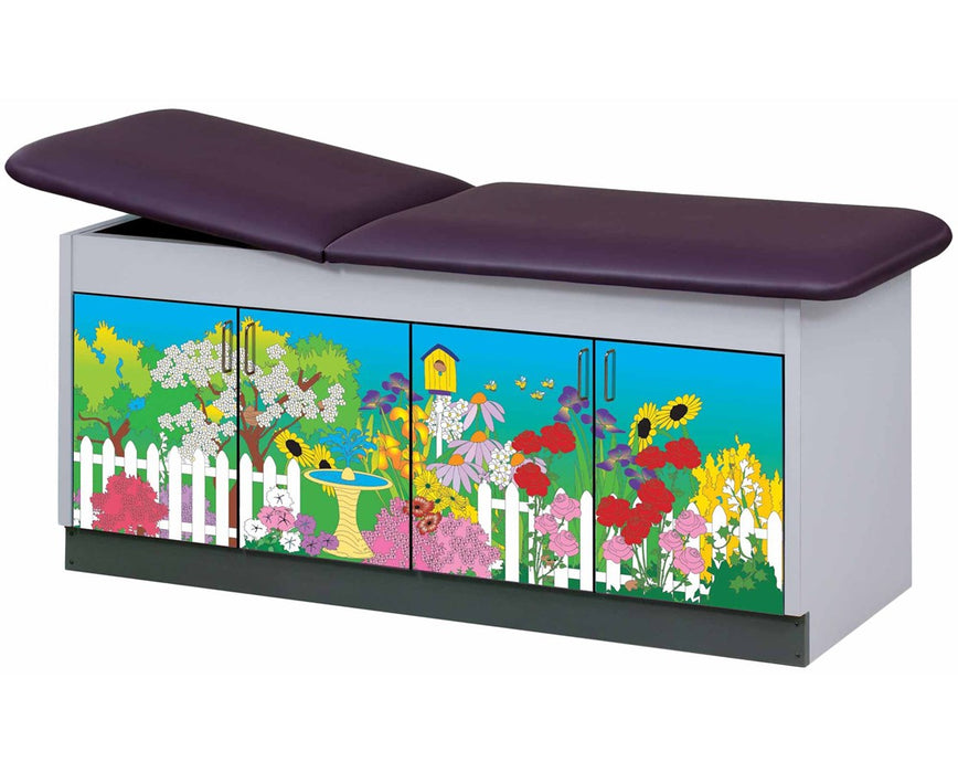 Pediatric Cabinet Treatment Table w/ Adjustable Back, Discover. Secret Garden