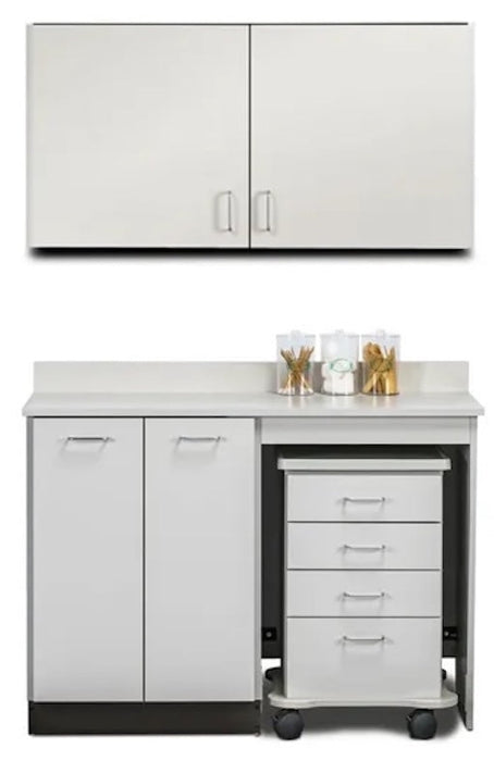 Furniture Package: Includes Wall & Base Cabinet w/ Mobile Cart-Mate on Right. 48"W. Ready Room My Way