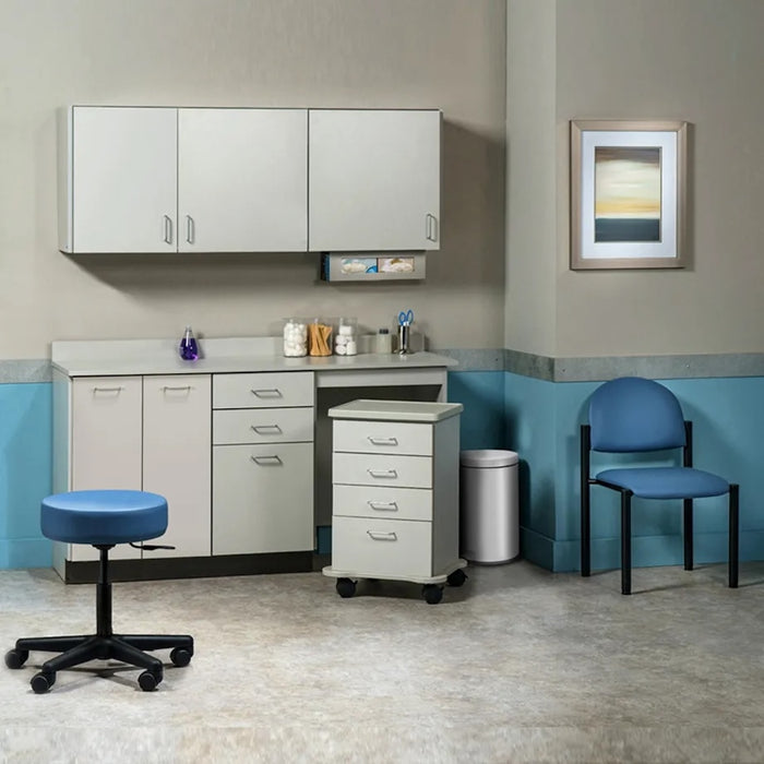 Furniture Package: Includes Wall & Base Cabinet w/ Mobile Cart-Mate on Left. 66"W. Double Doors in Center. Ready Room My Way