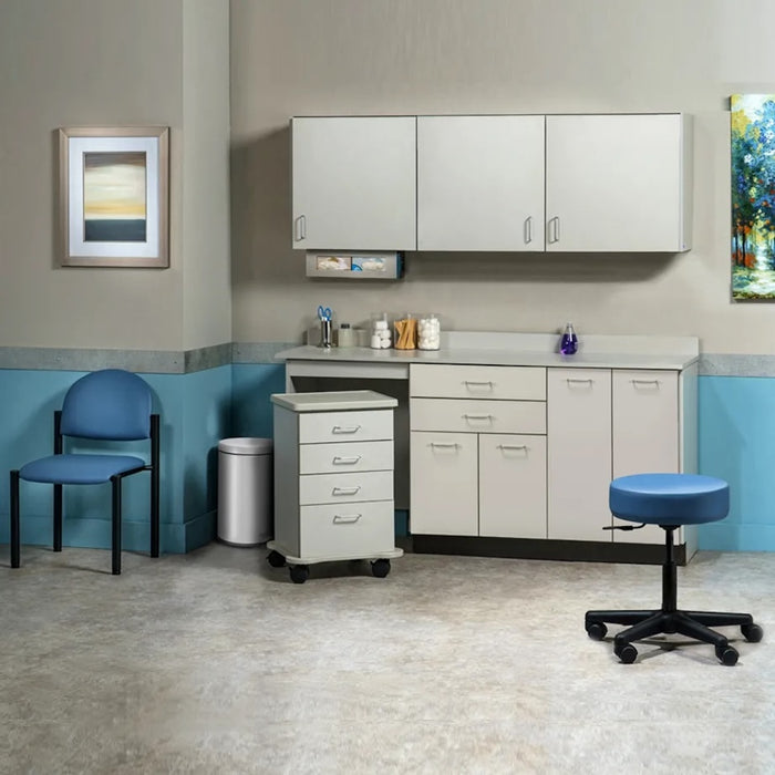 Furniture Package: Includes Wall & Base Cabinet w/ Mobile Cart-Mate on Left. 72"W. Double Doors on Right. Ready Room My Way