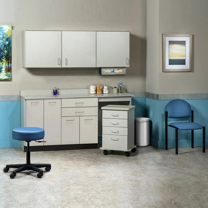 Furniture Package: Includes Wall & Base Cabinet w/ Mobile Cart-Mate on Right. 72"W. Double Doors on Left. Ready Room My Way