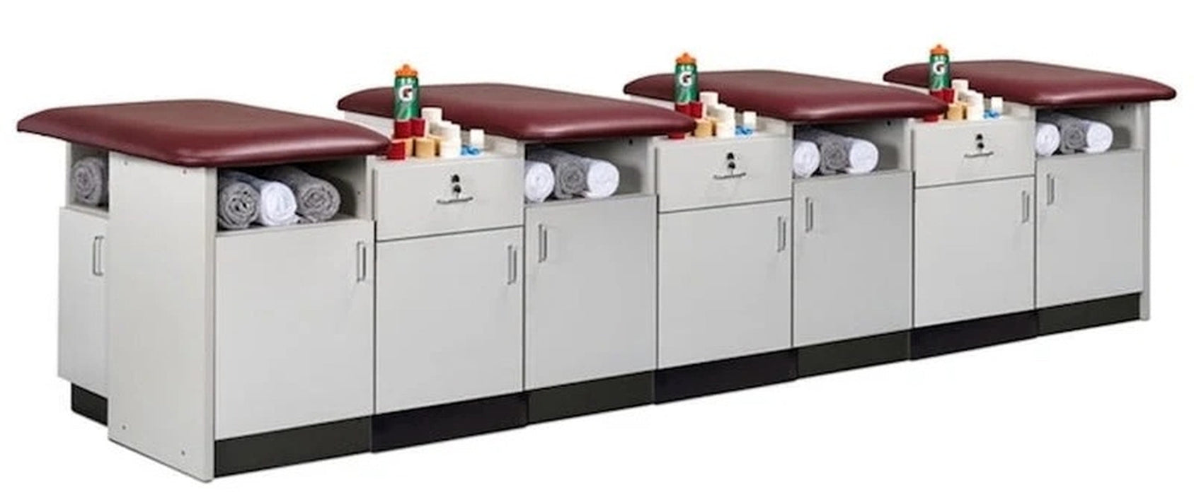 Sports Cabinet 4-Seat Taping Treatment Station. 42"D