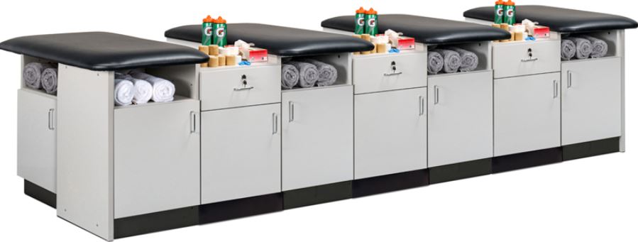 Sports Cabinet 4-Seat Taping Treatment Station. 48"D