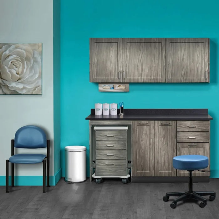 Furniture Package: Includes Wall & Base Cabinet w/ Mobile Cart-Mate on Left. 66"W. Double Doors in Center. Fashion Finish Ready Room My Way