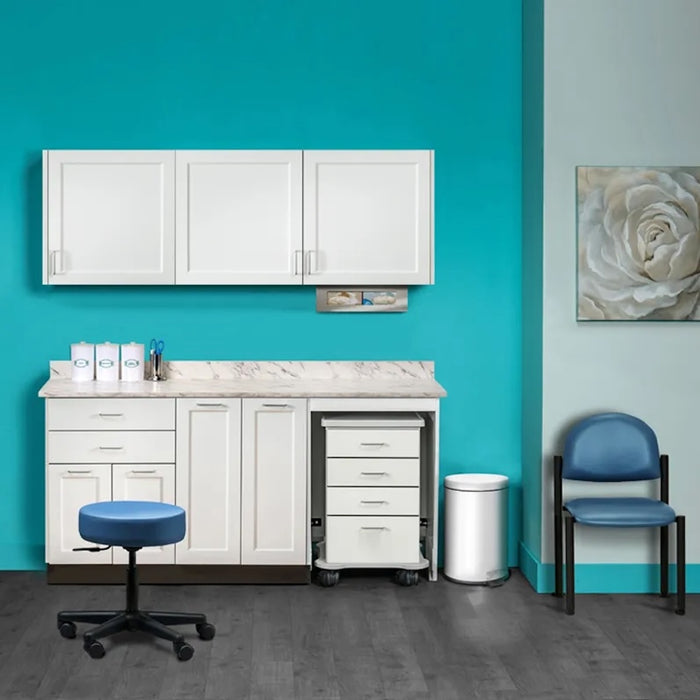 Furniture Package: Includes Wall & Base Cabinet w/ Mobile Cart-Mate on Right. 72"W. Double Doors in Center. Fashion Finish Ready Room My Way