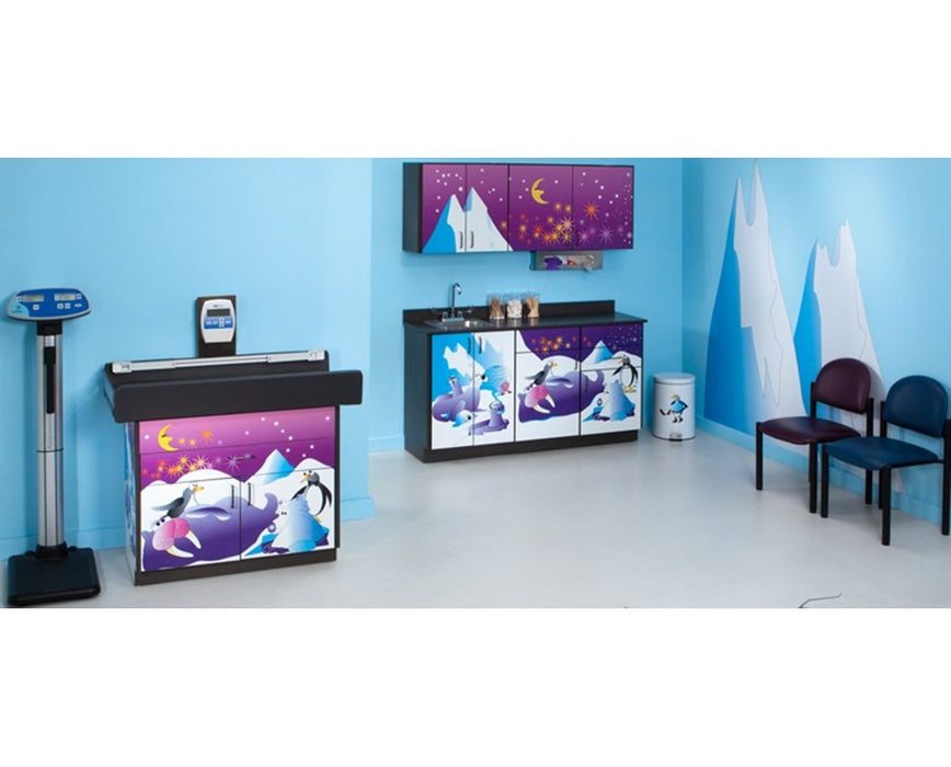 Pediatric Complete Exam Room - Cool Pals Scale Table & Cabinet