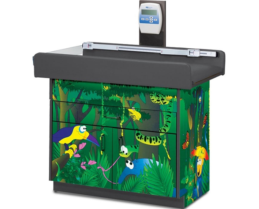 Pediatric Complete Exam Room - Rainforest Follies Scale Table & Cabinet