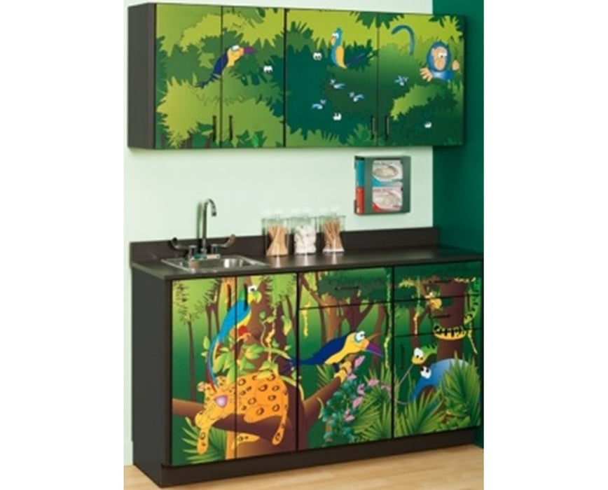 Pediatric Complete Exam Room - Rainforest Follies Scale Table & Cabinet