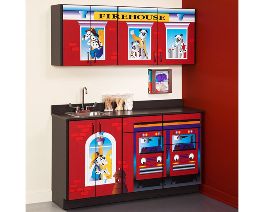 Pediatric Complete Exam Room - Engine K-9 Scale Table & Cabinet