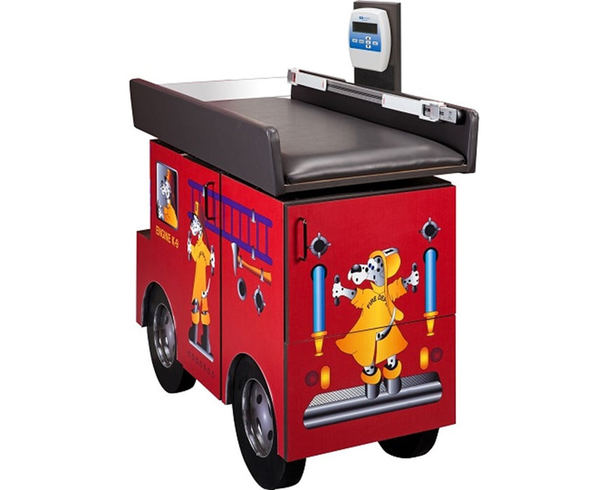 Pediatric Cabinet Exam Scale Table w/ Flat Top. Engine K-9 & Dalmatian Firefighters