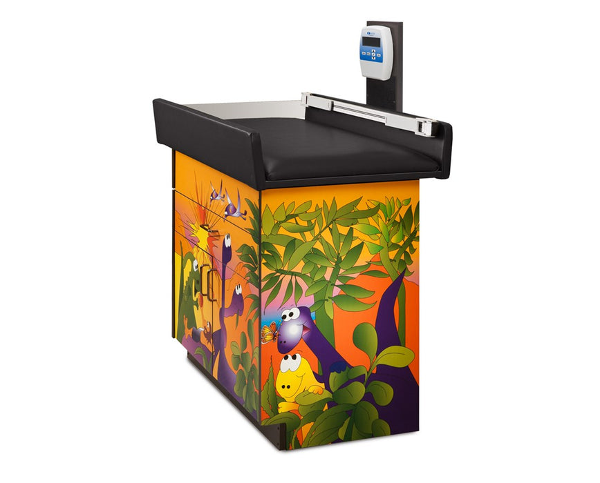 Pediatric Complete Exam Room - Dino Days Scale Table & Cabinet