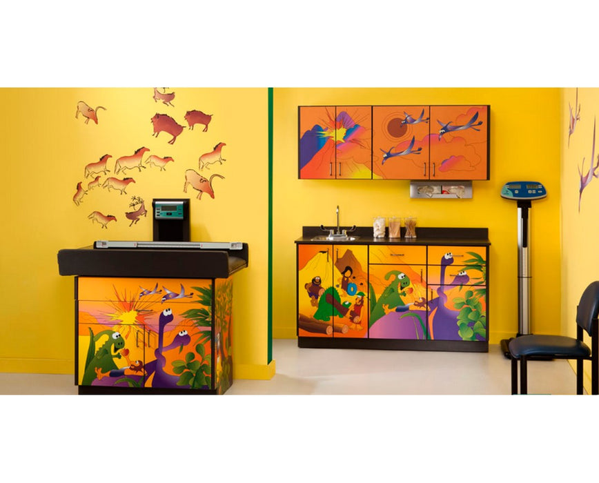 Pediatric Complete Exam Room - Dino Days Scale Table & Cabinet