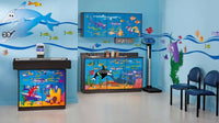 Pediatric Complete Exam Room. Ocean Commotion Scale Table & Cabinet