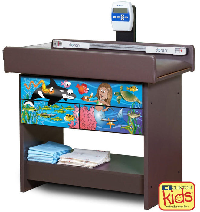 Pediatric Scale Treatment Table w/ Drawers. Imagination Series, Ocean Commotion