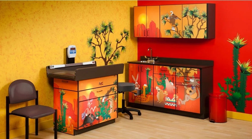 Pediatric Complete Exam Room. Southwestfest Scale Table & Cabinet