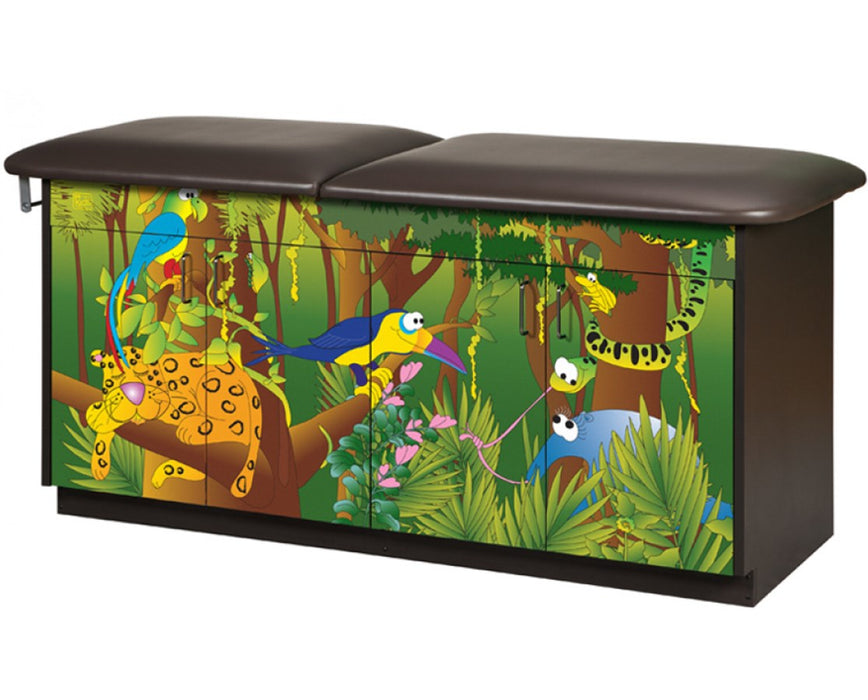 Pediatric Cabinet Treatment Table, Imagination. Flat Top, Rainforest Follies