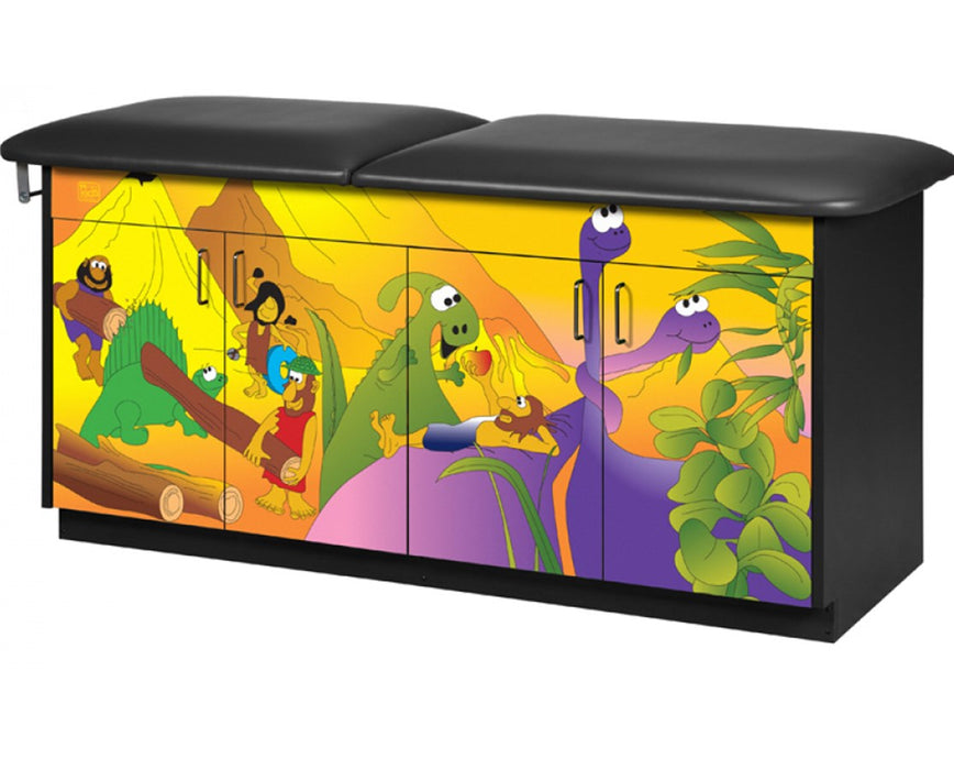 Pediatric Complete Exam Room - Dino Days Table & Cabinet - Flat Top