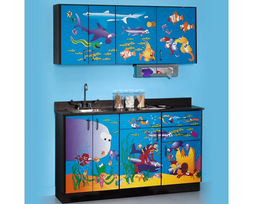 Pediatric Complete Exam Room - Ocean Commotion Table & Cabinet