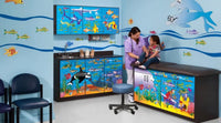 Pediatric Complete Exam Room. Ocean Commotion Table & Cabinet