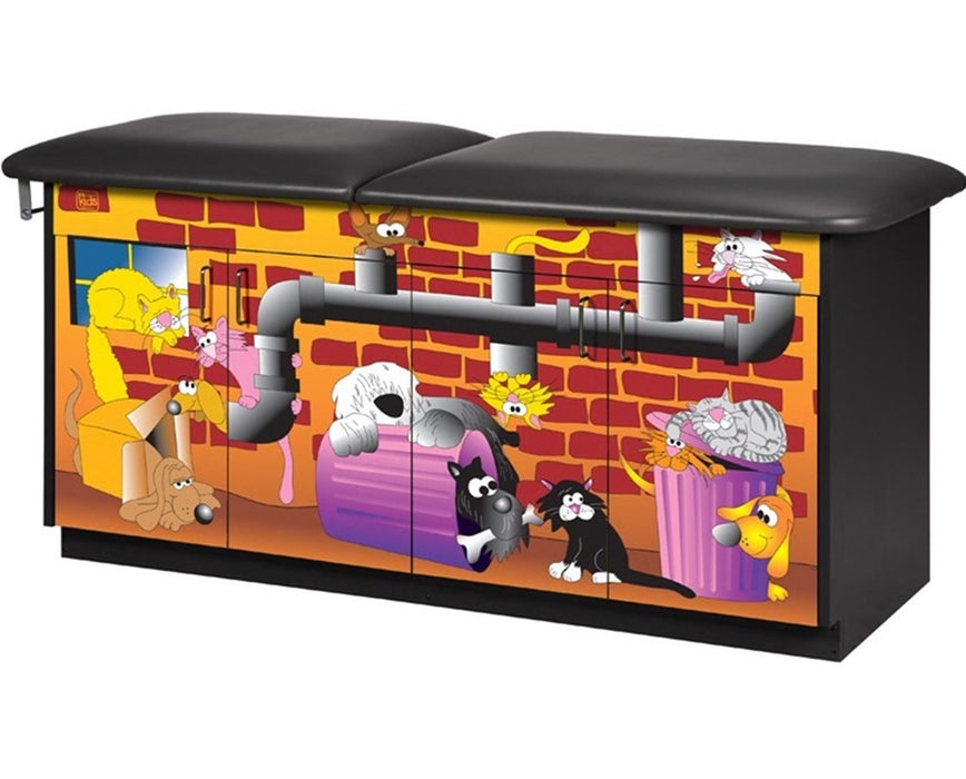 Pediatric Cabinet Treatment Table, Imagination. Flat Top, Alley Cats and Dogs