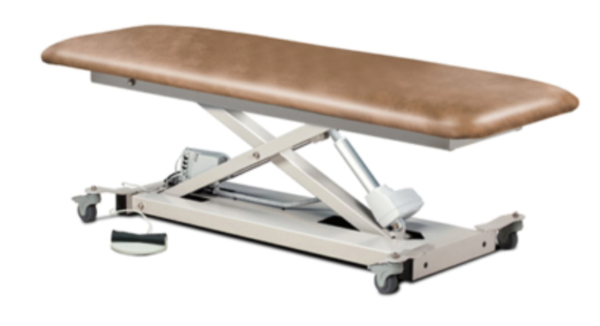 Extra-Wide Bariatric Power Hi-Lo Exam Table. Open Base w/ Flat Top - 30" Wide w/ Casters