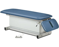 Power Hi-Lo Space Saver Exam Table. Flat Top. Shrouded Base & Drop Section
