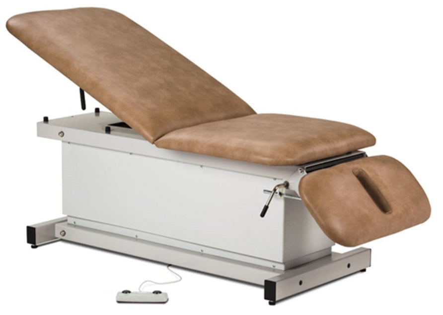 Power Hi-Lo Exam Table. Shrouded Base w/ 3-Section Top (Adjustable Back & Drop Section) [Bariatric Option]