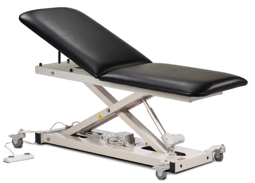 Power Hi-Lo Exam Table. Open Base w/ Adjustable Back & Casters. 400 lbs Capacity. 27"W