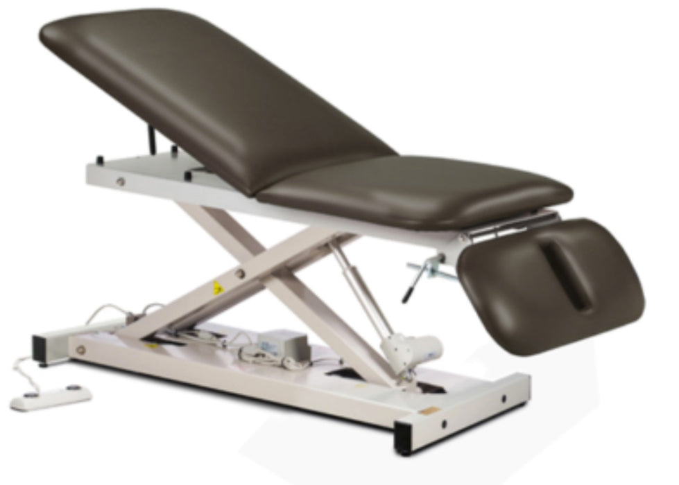 Power Hi-Lo Exam Table. Open Base w/ Adjustable Back & Drop Section. 400 lbs Capacity. 76"L x 27"W