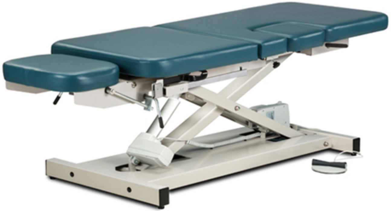 Power Hi-Lo Imaging Table. Open Base w/ Adjustable Back & Stirrups