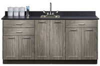 72"W Base Cabinet w/ 6 Doors, 3-Drawers & Optional Sink (Fashion Finish)
