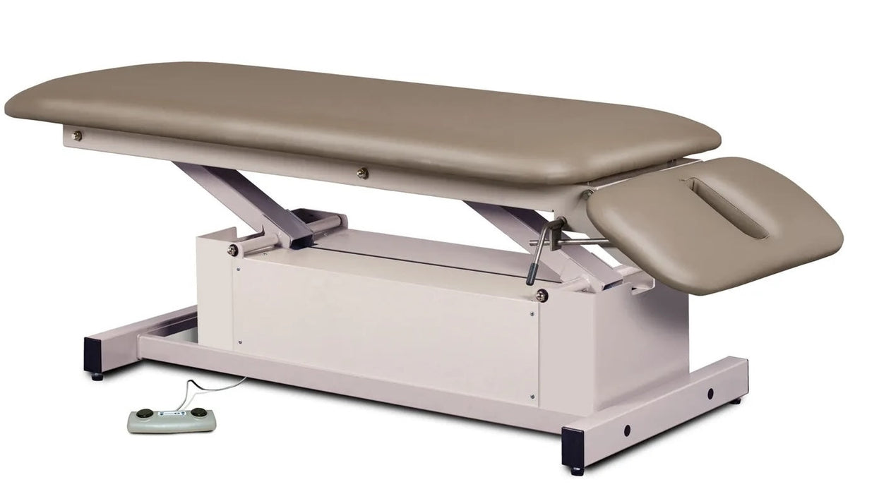 Power Glide Hi-Lo Exam Table W/ Flat Top, Shrouded Base & Drop Section