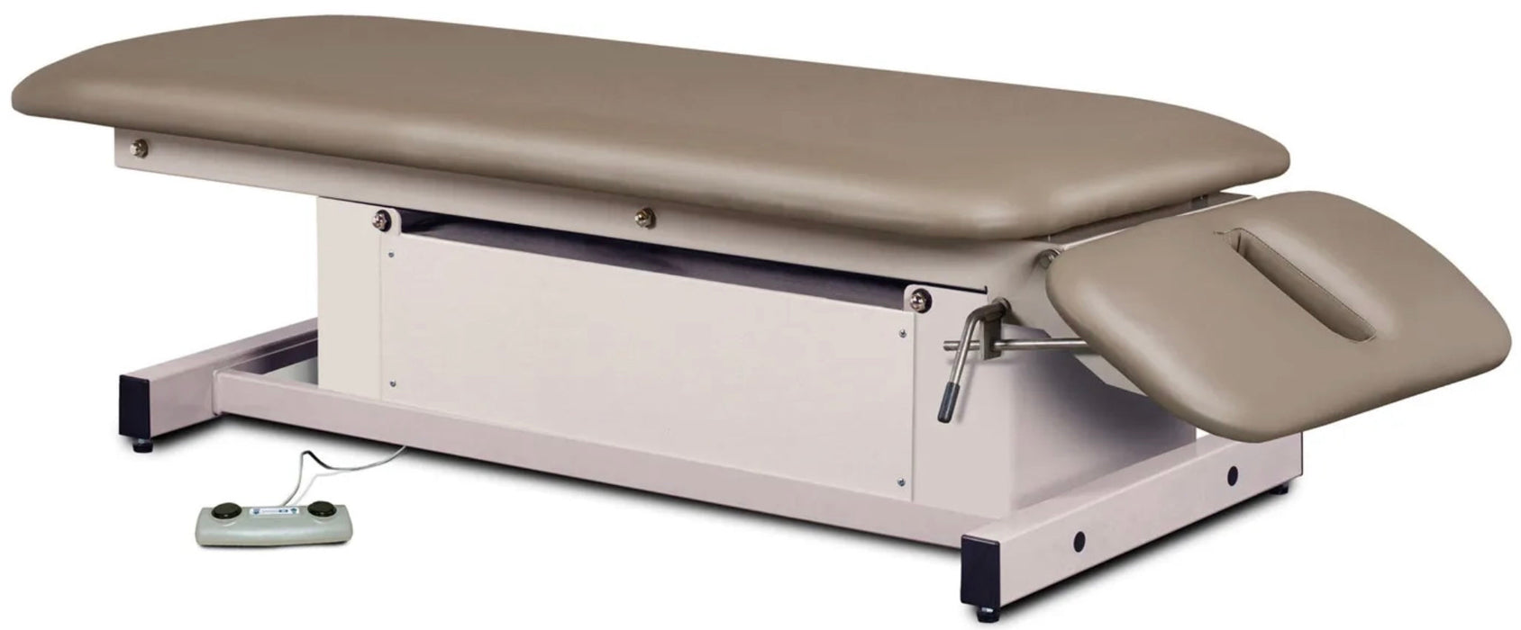 Power Glide Hi-Lo Exam Table W/ Flat Top, Shrouded Base & Drop Section