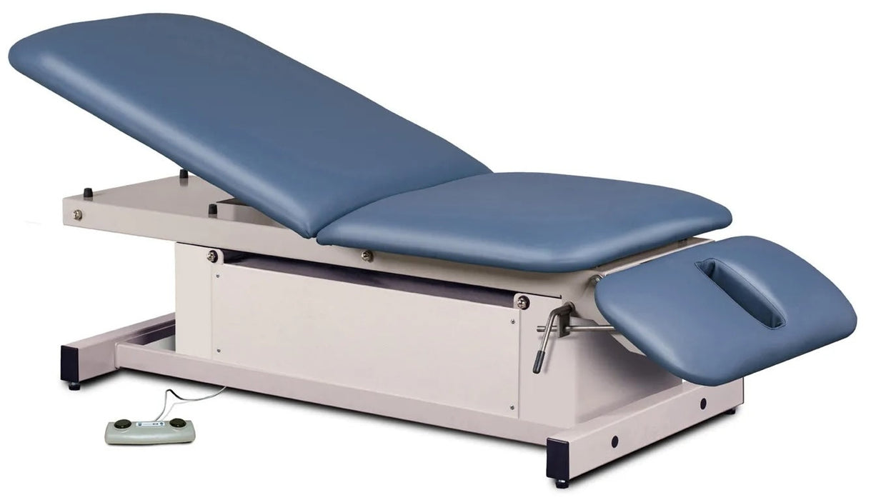 Power Glide Hi-Lo Exam Table w/ Adjustable Backrest & Drop Section. Shrouded Base