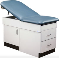 Space Saver Cabinet Treatment Table w/ Adjustable Back, Pull-out Leg Rest [Rush Fee Included]