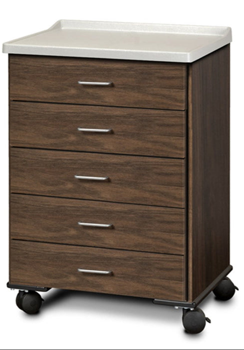 24"W Mobile Treatment Cabinet w/ 5-Drawers (Fashion Finish w/ Molded Top)
