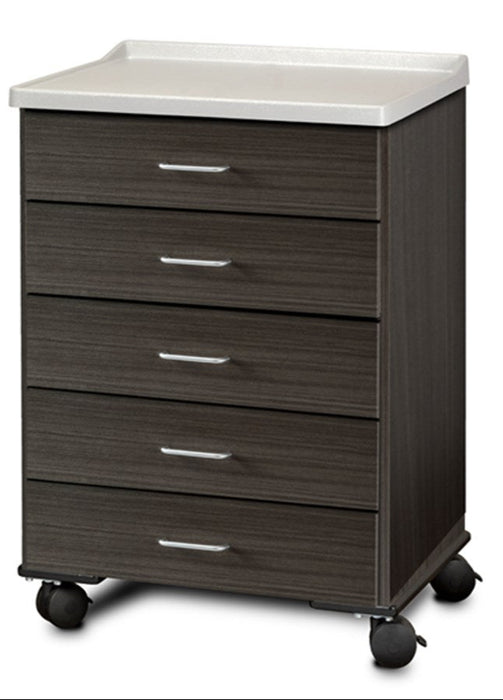 24"W Mobile Treatment Cabinet w/ 5-Drawers (Fashion Finish w/ Molded Top)
