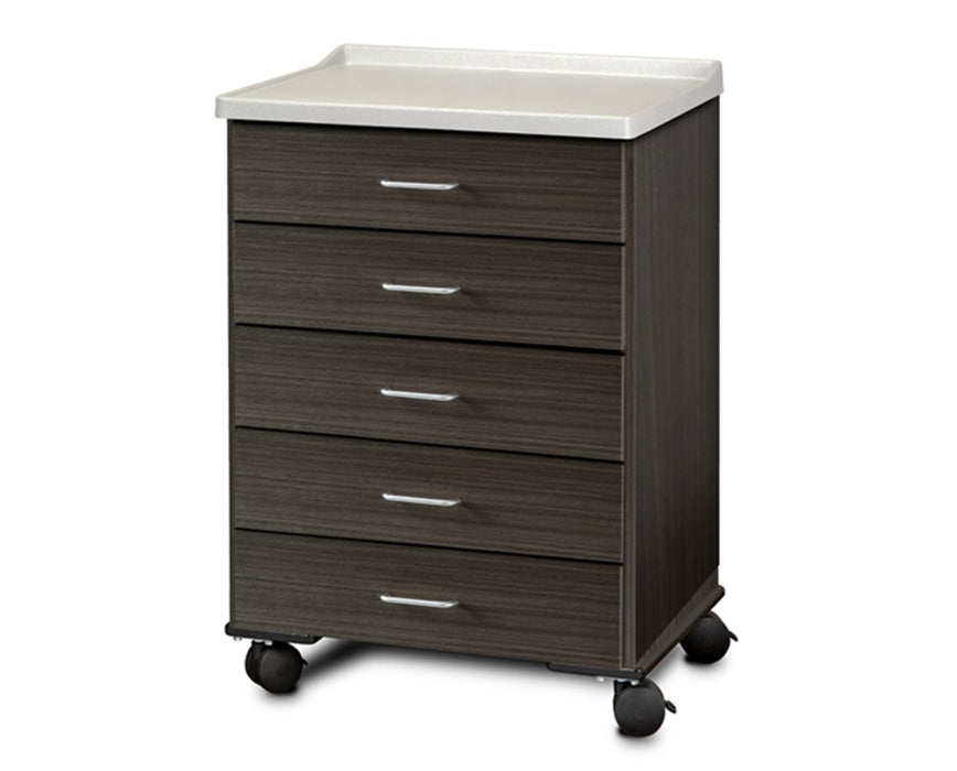 24"W Mobile Treatment Cabinet w/ 5-Drawers (Fashion Finish w/ Molded Top)