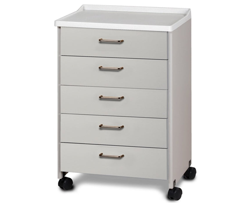 24"W Mobile Treatment Cabinet w/ 5-Drawers (Molded Top)